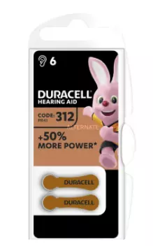 Duracell Easytab DA312 (PR41) Batterij Blister 6 Stuks